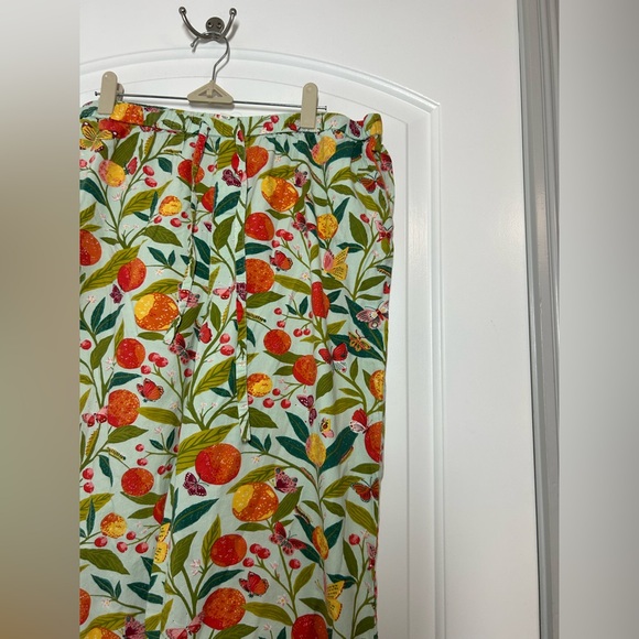 Printfresh Butterfly Grove Orange Fruit Print Pajama Pants Size L cozy lounge - Picture 7 of 11
